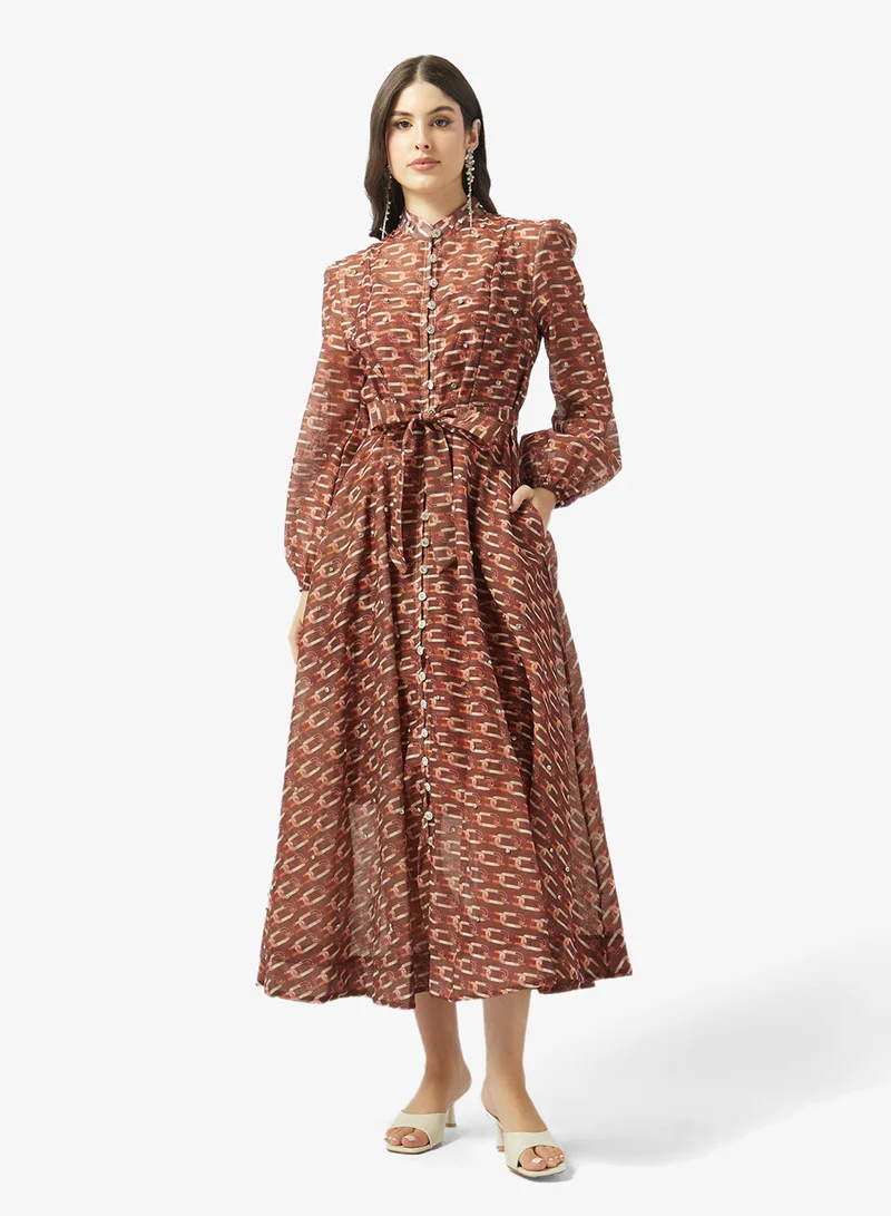 ايلا فستان بطبعة أحادية اللون